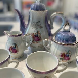 Vintage Made in Japan Porcelain Music Box Tea Set – Partial Set (No Saucers)